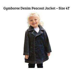 Gymboree Denim Peacoat Jacket – Size 4 | Y2K Nautical Preppy Coat (2003)